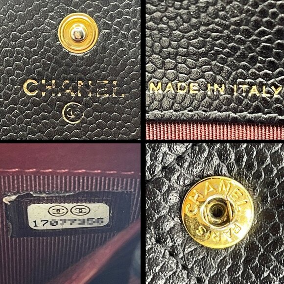 Authentic CHANEL CC Classic Caviar Flap Wallet Quilted Leather Chain Purse Black - Picture 14 of 14